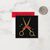 Prettige feestdagen SALON - Haarkleerschaar Notitiekaartje (Voorkant / Achterkant in situ)