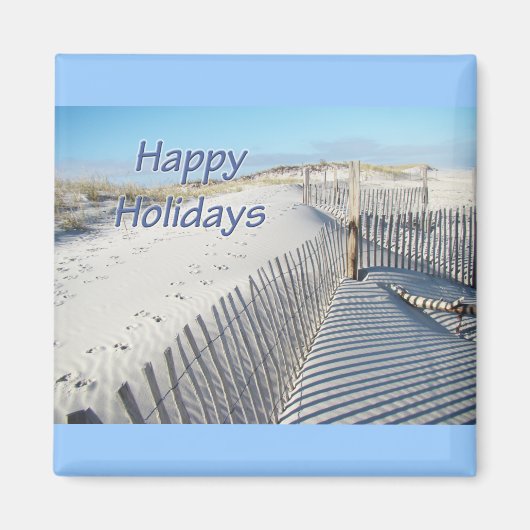 prettige feestdagen Sand Dunes en Fences Magneet (Voorkant)