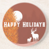 prettige feestdagen - Sandstone Onderzetter (Voorkant)