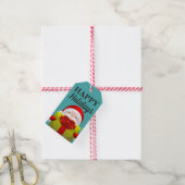 prettige feestdagen Santa Claus Cadeaulabel (Met Touw)