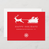 prettige feestdagen SANTA CLAUS Corporate Business Briefkaart (Voorkant / Achterkant)