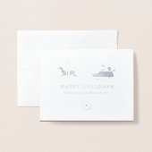 prettige feestdagen SANTA CLAUS Corporate Business Folie Kaarten (Voorkant met envelop)