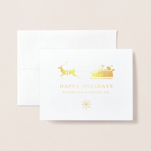 prettige feestdagen SANTA CLAUS Corporate Business Folie Kaarten (Voorkant met envelop)