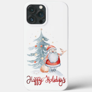 prettige feestdagen, Santa Claus Pine Tree Case-Mate iPhone Case