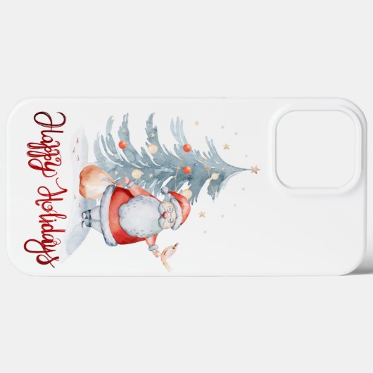 prettige feestdagen, Santa Claus Pine Tree Case-Mate iPhone Case (Achterkant (horizontaal))
