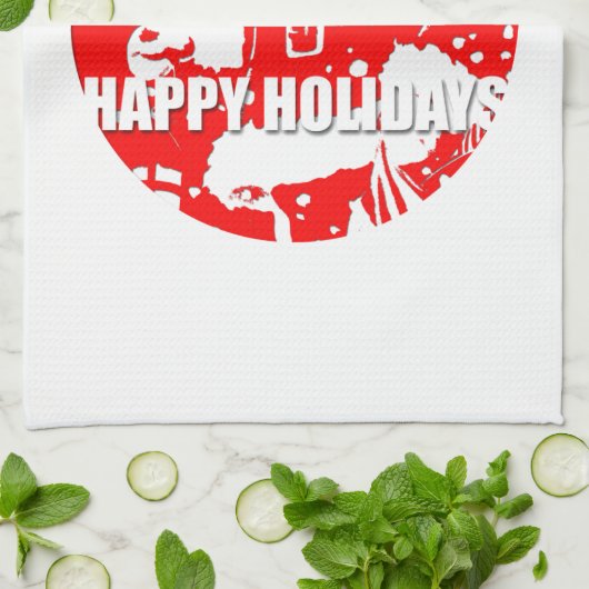 prettige feestdagen - Santa Claus - Theedoek (Gevouwen)