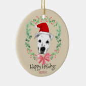 prettige feestdagen Santa Dog Cartoon Keramisch Ornament (Rechts)