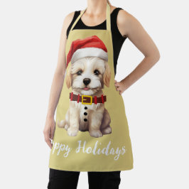 Prettige feestdagen  Santa dog  Mosterd Schort