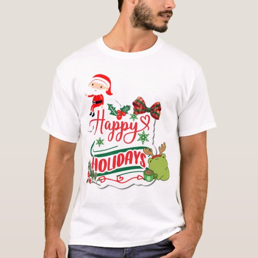 Prettige feestdagen Santa en Kero T-shirt (Voorkant)