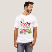Prettige feestdagen Santa en Kero T-shirt (Voorkant volledig)