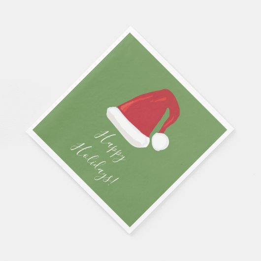 Prettige feestdagen Santa Hat papieren servetten (Hoek)