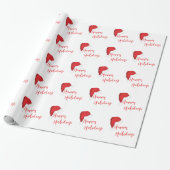 Prettige feestdagen Santa Hat Rood Cadeaupapier (Uitgerold)
