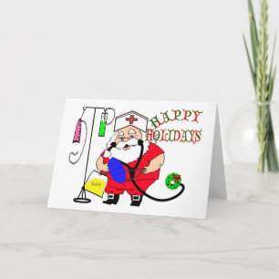 PRETTIGE FEESTDAGEN SANTA NURSE KAART