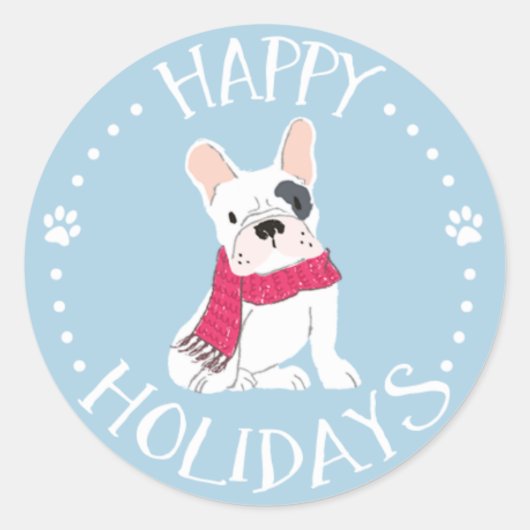 Prettige feestdagen Santa Paws - Hondenthema Ronde Sticker (Voorkant)
