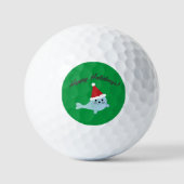 prettige feestdagen Santa Seal Golfballen (Voorkant)