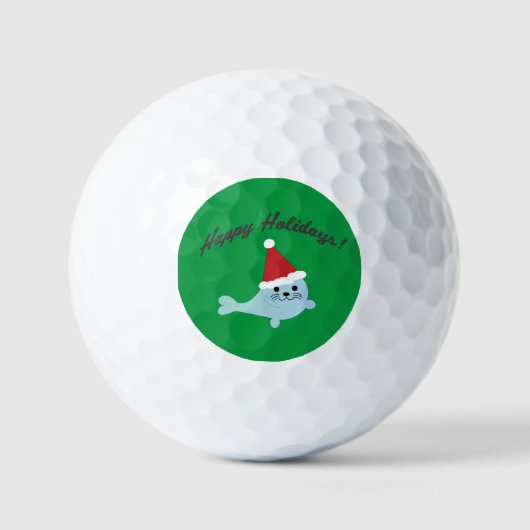 prettige feestdagen Santa Seal Golfballen (Voorkant)
