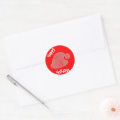 Prettige feestdagen Santa's pet ronde rode sticker (Envelop)