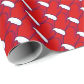 Prettige feestdagen Santa's Rode wanten witte trim Cadeaupapier (Rol Hoek)