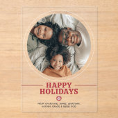 Prettige feestdagen Scandinavische gepersonaliseer Acryl Uitnodigingen (Voorkant)