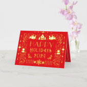 Prettige feestdagen Scandinavische jaar rood (Orchidee)