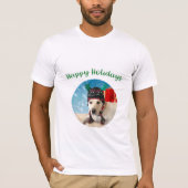 prettige feestdagen Schattig Dog Holiday Cool T-sh T-shirt (Voorkant)