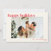 Prettige feestdagen Schattig eenvoudig rood Feestdagenkaart (Voorkant)