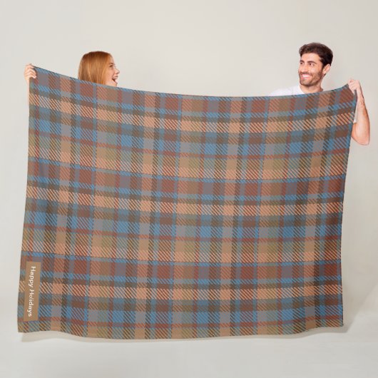 Prettige feestdagen schattig plaid Brown patroon Fleece Deken (In situ)