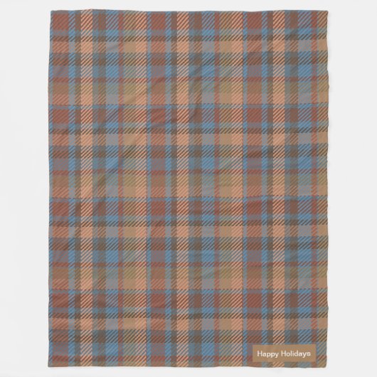 Prettige feestdagen schattig plaid Brown patroon Fleece Deken (Voorkant)