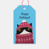 Prettige feestdagen Schattige Cat Gift Label Cadeaulabel (Achterkant)
