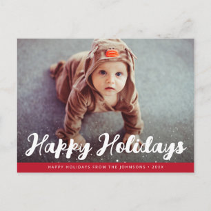 prettige feestdagen schattige foto kerstwenskaart briefkaart