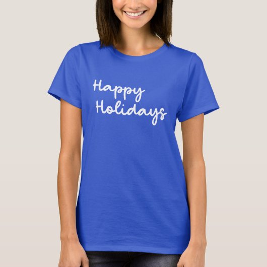 Prettige feestdagen Schattige grillig script eenvo T-shirt (Voorkant)