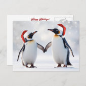 Prettige feestdagen Schattige Kerst met Pinguïns (Voorkant / Achterkant)