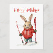 Prettige feestdagen - Schattige kerstkonijn met sk Briefkaart (Voorkant)