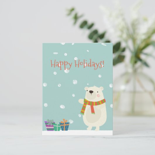 Prettige feestdagen Schattige Polar Beer Kerst Briefkaart (Staand voorkant)