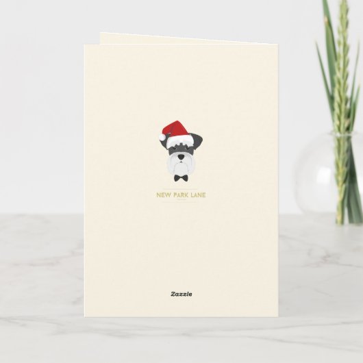 Prettige Feestdagen - Schattige Schnauzer Kerstmis (Achterkant)