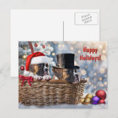 Prettige feestdagen Schattigee Boxer Puppy Dogs (Voorkant / Achterkant)