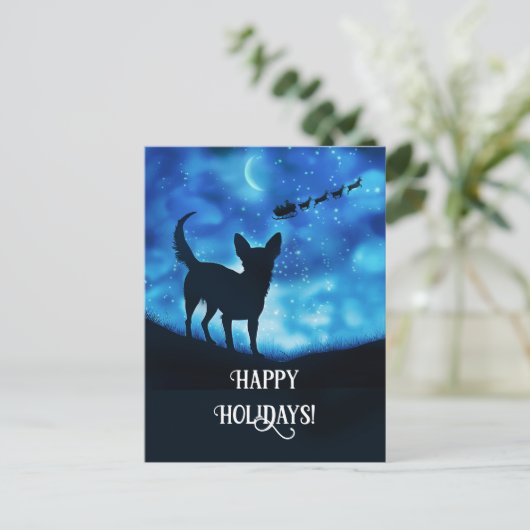 Prettige feestdagen Schattigee Chihuahua en de Ker (Staand voorkant)