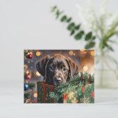 Prettige feestdagen Schattigee Chocolate Lab Puppy (Staand voorkant)