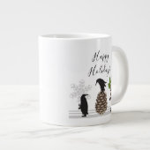 Prettige feestdagen Schattigee grappige kerstpingu Grote Koffiekop (Voorkant rechts)