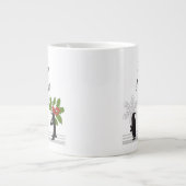 Prettige feestdagen Schattigee grappige kerstpingu Grote Koffiekop (Voorkant)