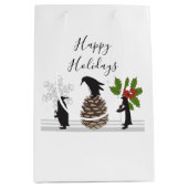 Prettige feestdagen Schattigee grappige kerstpingu Medium Cadeauzakje (Voorkant)