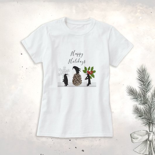 Prettige feestdagen Schattigee grappige kerstpingu T-shirt