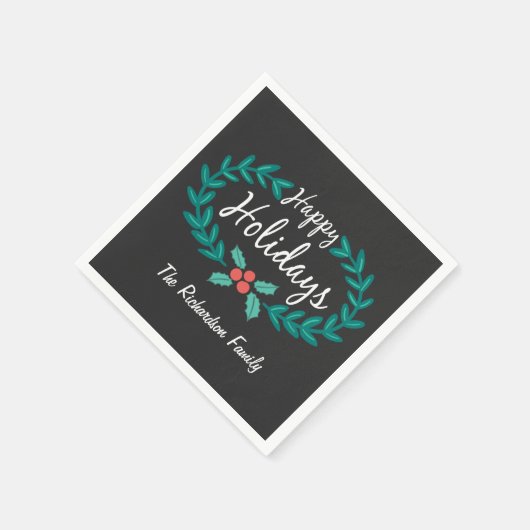 PRETTIGE FEESTDAGEN SCHATTIGEE HANDGETEKENDE KRIJT SERVETTEN (Hoek)