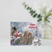 Prettige feestdagen Schattigee kerstmuis in een ma (Staand voorkant)