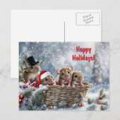 Prettige feestdagen Schattigee kerstmuis in een ma (Voorkant / Achterkant)