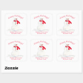 Prettige feestdagen Schattigee lachende sneeuwman  Vierkante Sticker (Vel)