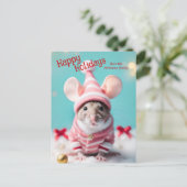 Prettige feestdagen Schattigee Muis Familienaam Ke (Staand voorkant)