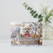Prettige feestdagen Schattigee Pomeranian Puppy Ch (Staand voorkant)