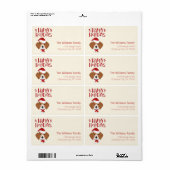Prettige feestdagen - Schattigee Santa Beagle Kers Etiket (Full Sheet)