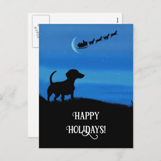 Prettige feestdagen Schattigee Teckel Santa (Voorkant / Achterkant)